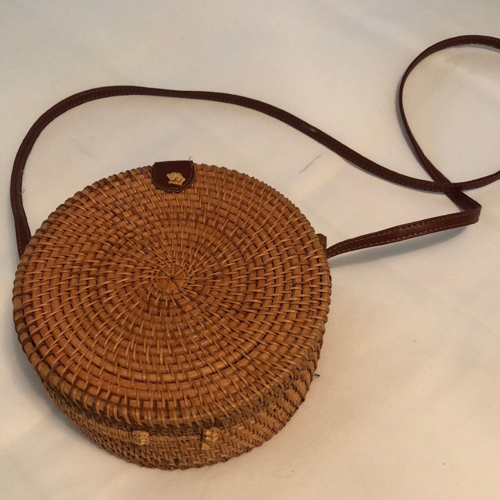 Brown Woven Crossbody Bag